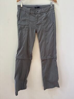 Prana Convertible Pants Zip Off Womens Size 6 Gray Hiking Outdoor Camping